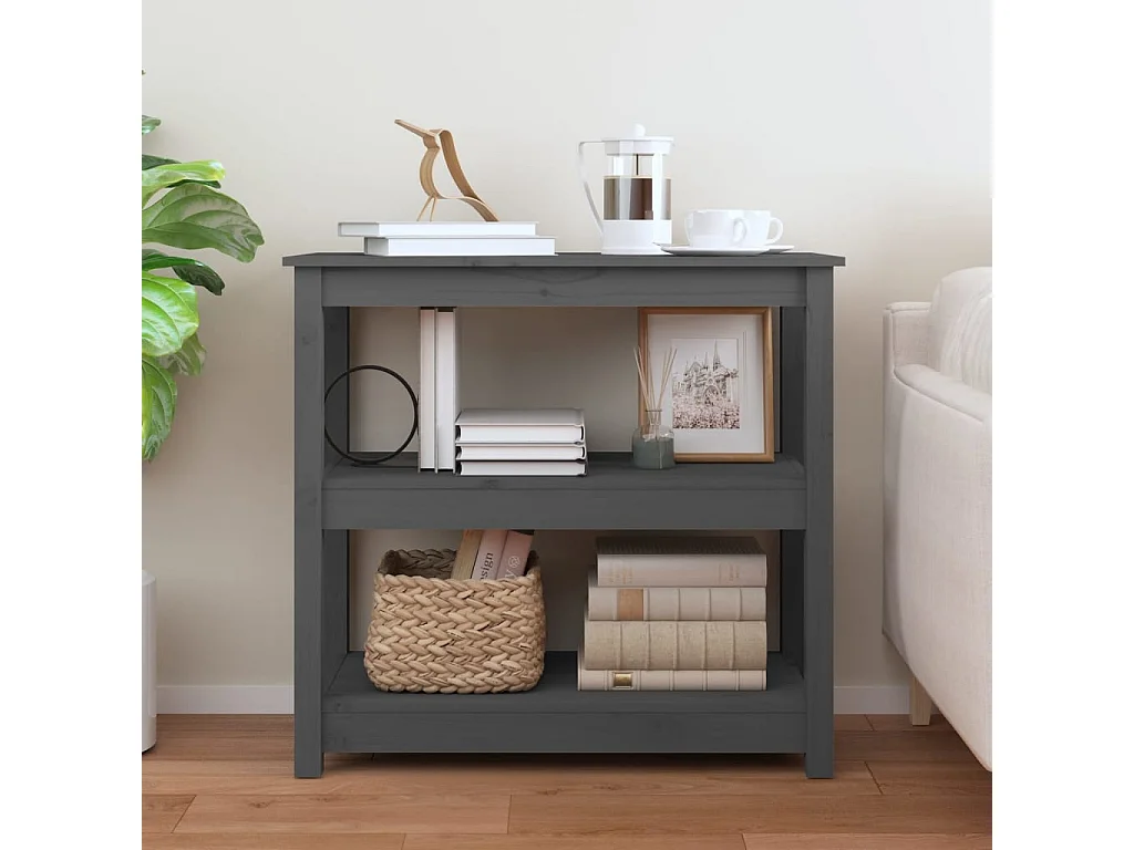 Consoletafel Grijs 80x40x74 cm Massief grenenhout