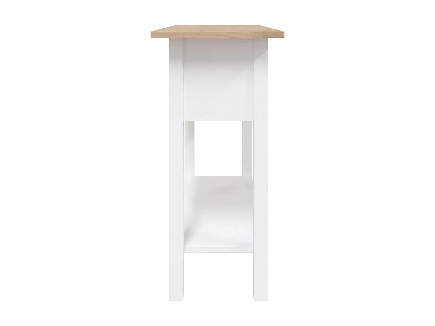 Table console Gamme Corona Pin mexicain Blanc 90x34,5x73 cm