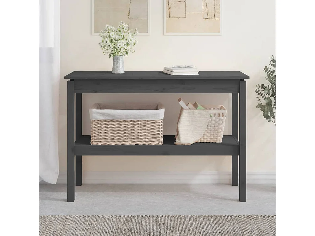 Consoletafel Grijs 110x40x75 cm Massief grenenhout