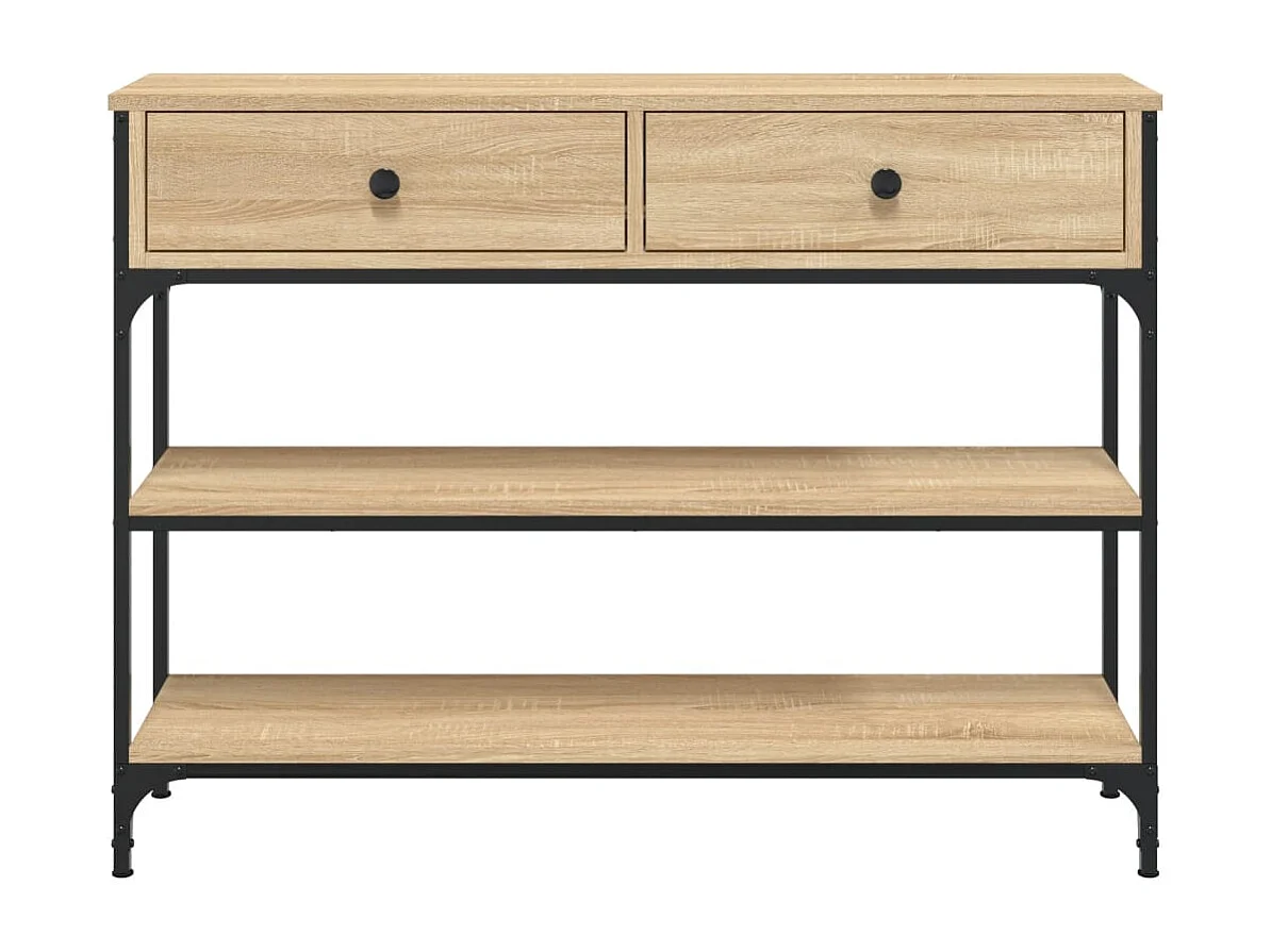 Table console chêne sonoma 100x25x75 cm bois d'ingénierie