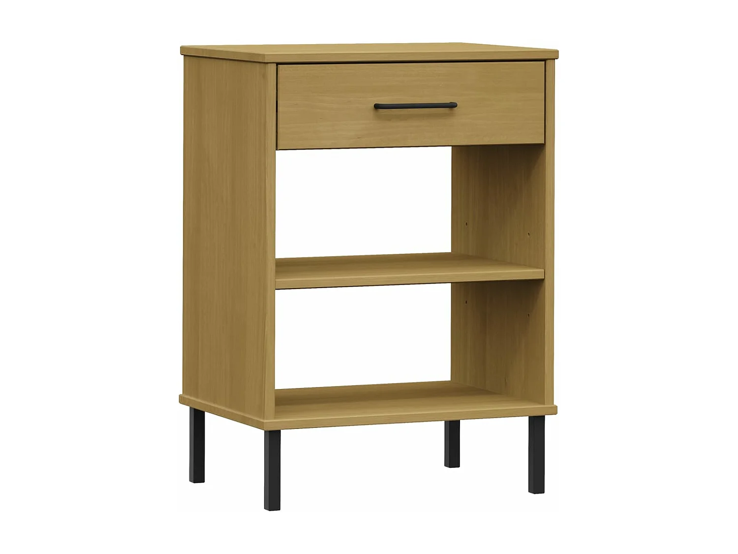 Konsolenschrank mit Metallbeinen Braun Massives Kiefernholz OSLO