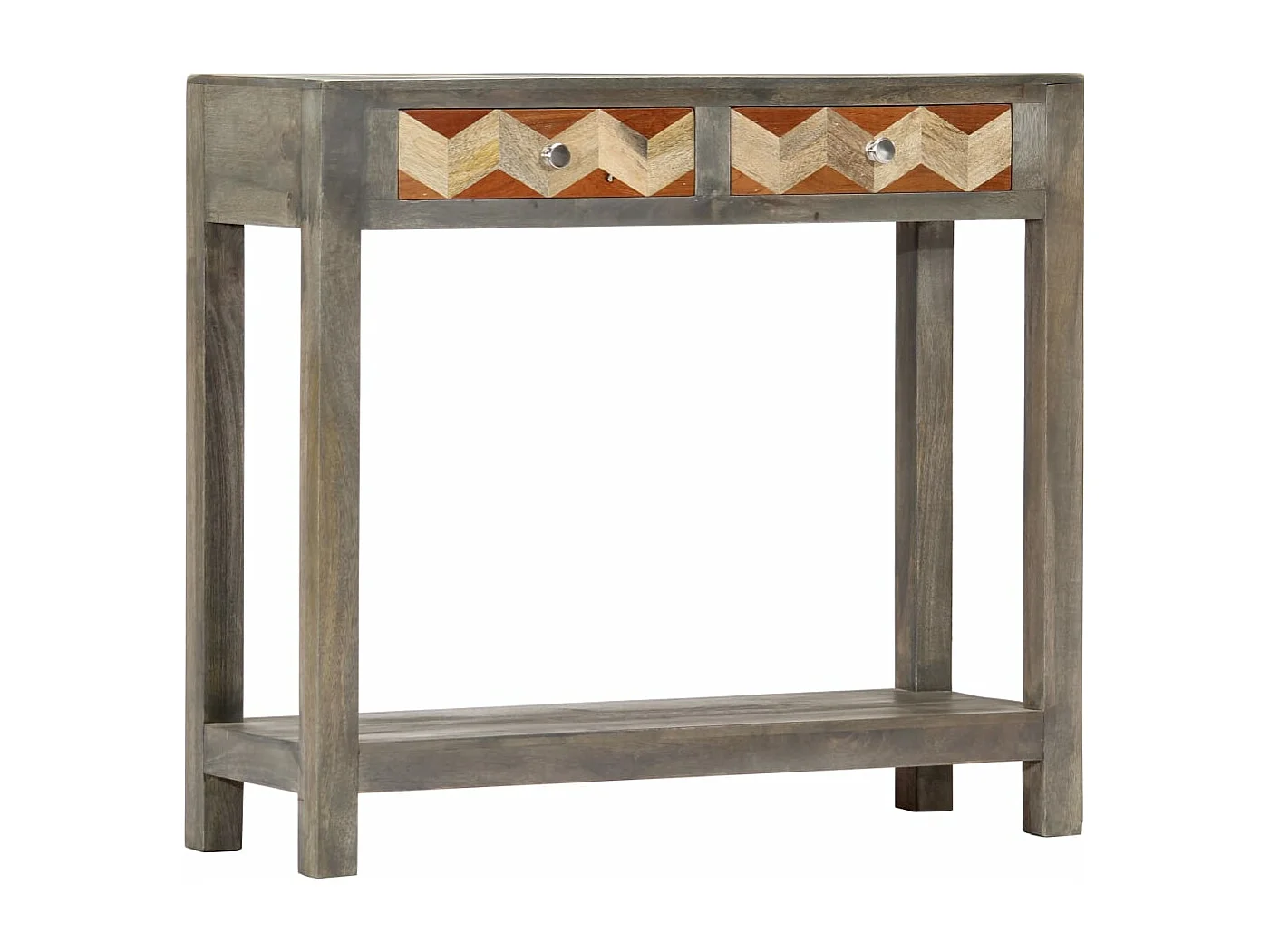 Table console Gris 86 x 30 x 76 cm Bois de manguier massif