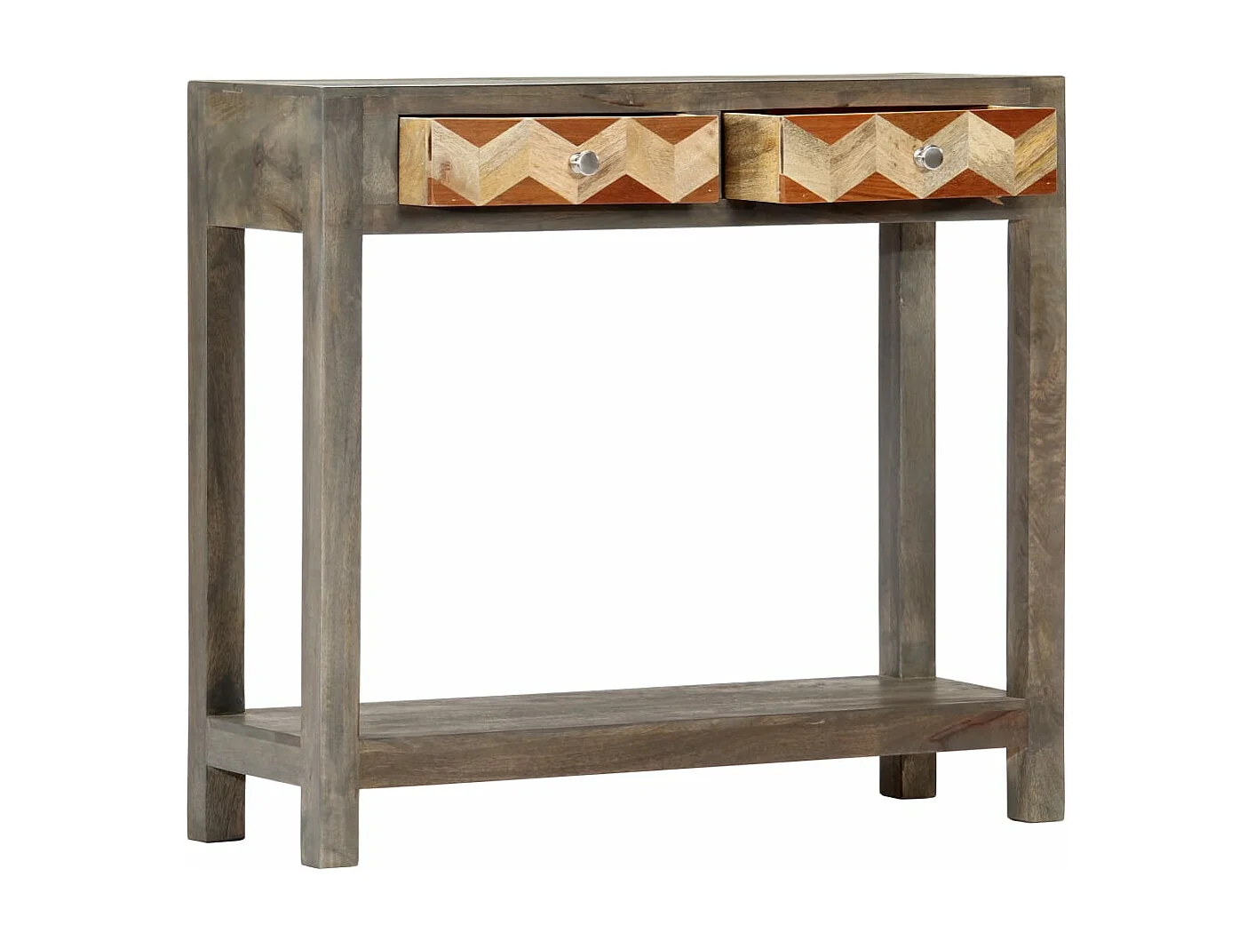 Table console Gris 86 x 30 x 76 cm Bois de manguier massif
