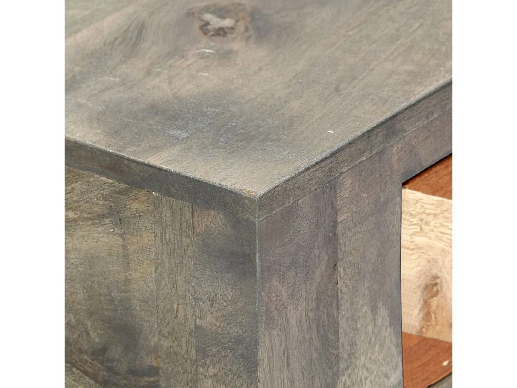 Table console Gris 86 x 30 x 76 cm Bois de manguier massif