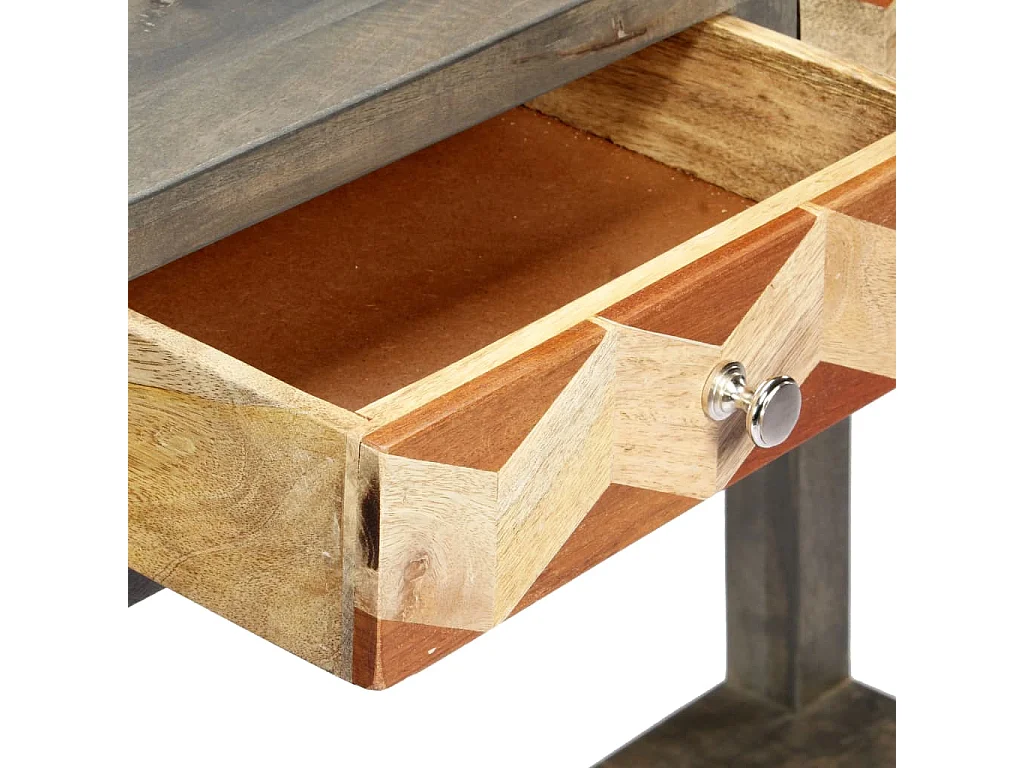 Table console Gris 86 x 30 x 76 cm Bois de manguier massif