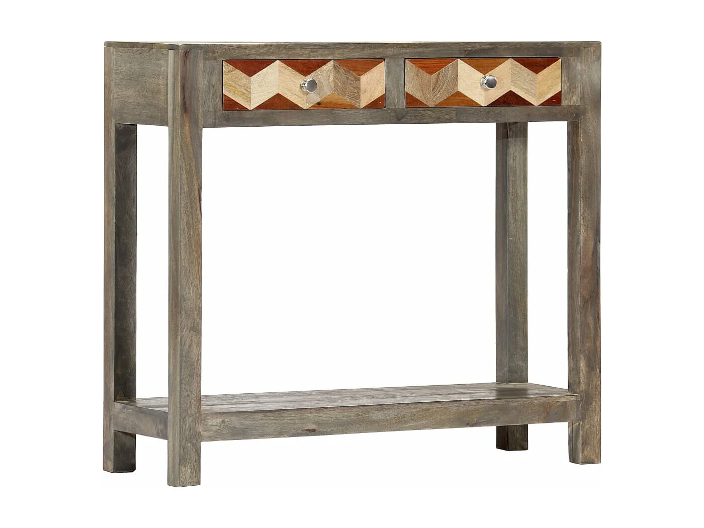 Table console Gris 86 x 30 x 76 cm Bois de manguier massif