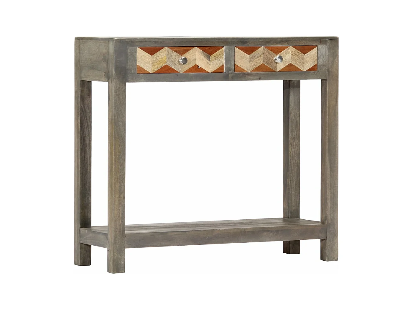 Table console Gris 86 x 30 x 76 cm Bois de manguier massif