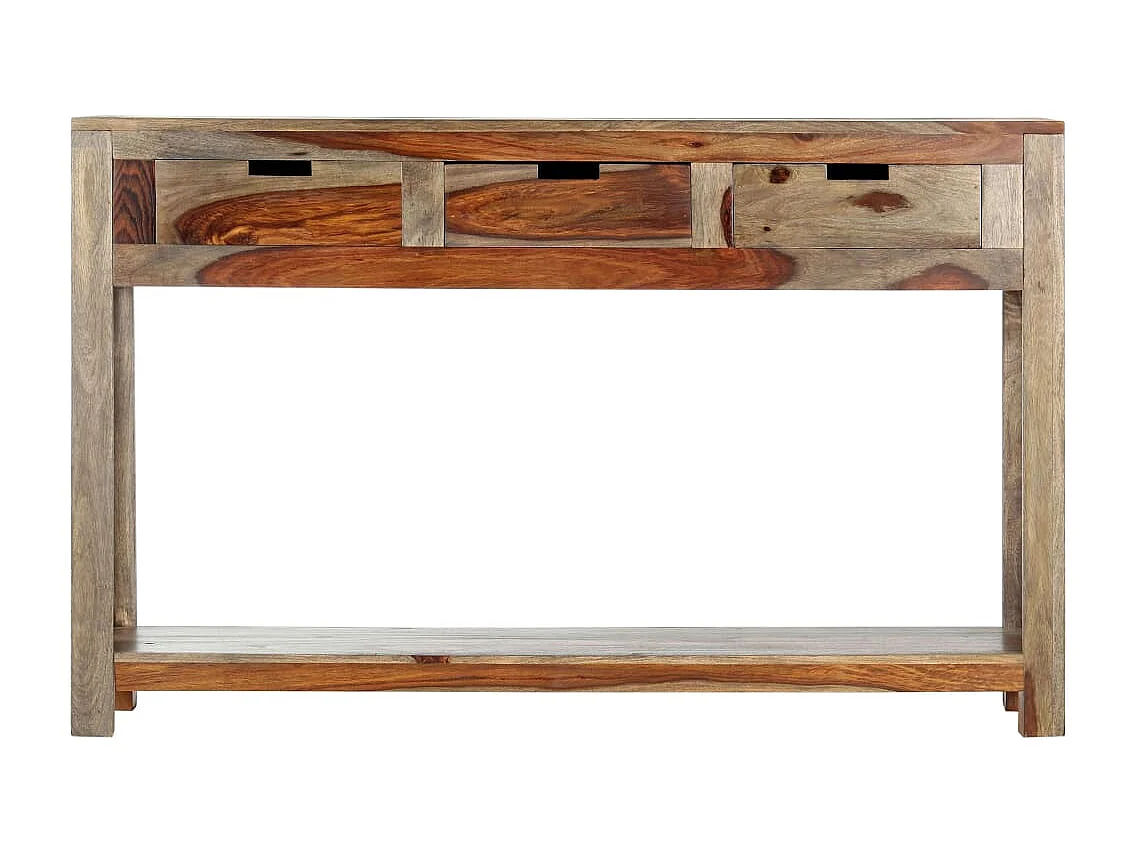 Mesa consola con 3 cajones 120x30x75 cm Madera maciza