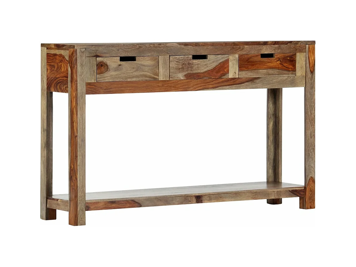 Consoletafel met 3 laden 120x30x75 cm Massief hout