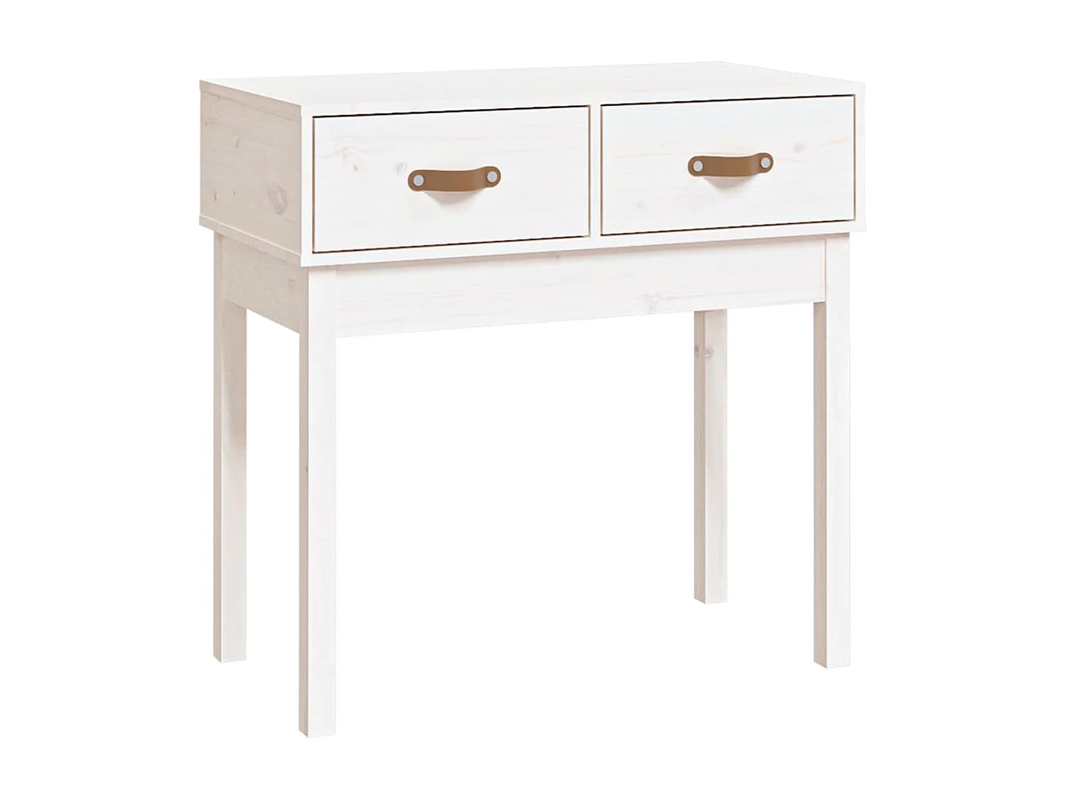 Consolle Bianca 76,5x40x75 cm Legno di pino massiccio