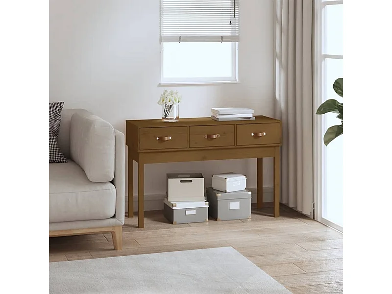 Consolle Marrone miele 114x40x75 cm Legno di pino massiccio