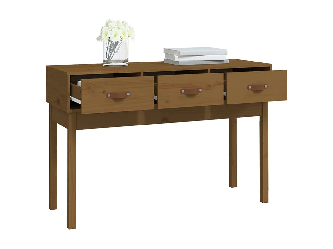 Table console Marron miel 114x40x75 cm Bois massif de pin