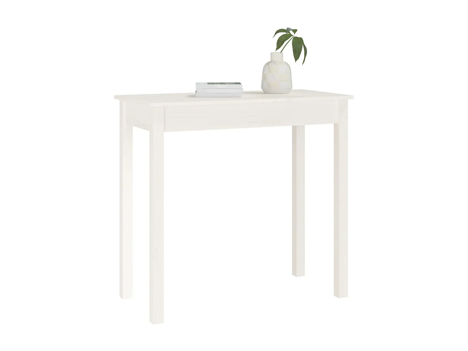 Table console Blanc 80x40x75 cm Bois massif de pin