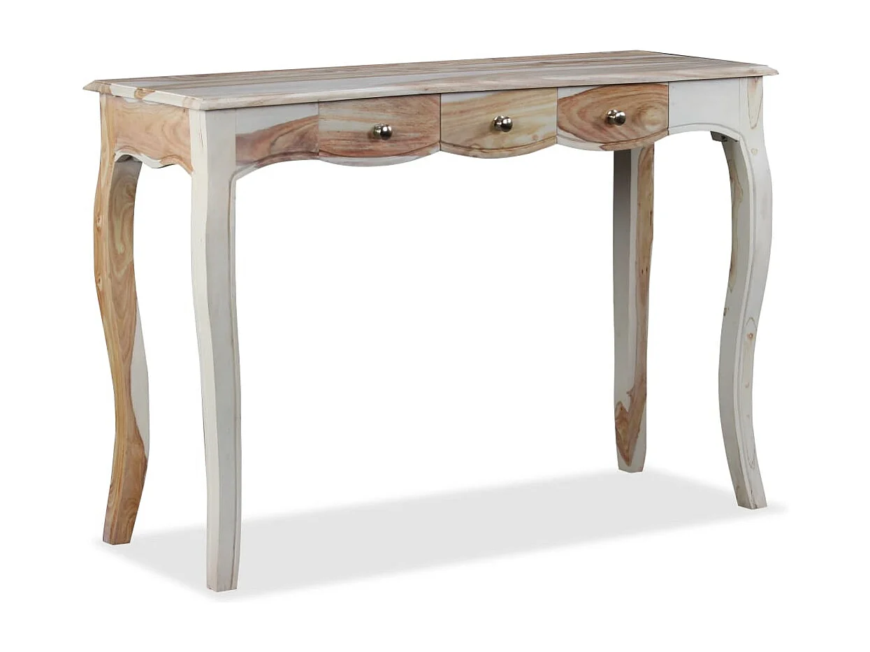 Consoletafel en 3 lades Massief Sheeshamhout 110x40x76 cm