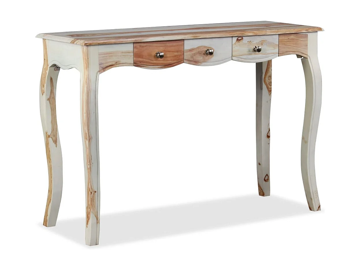 Consoletafel en 3 lades Massief Sheeshamhout 110x40x76 cm