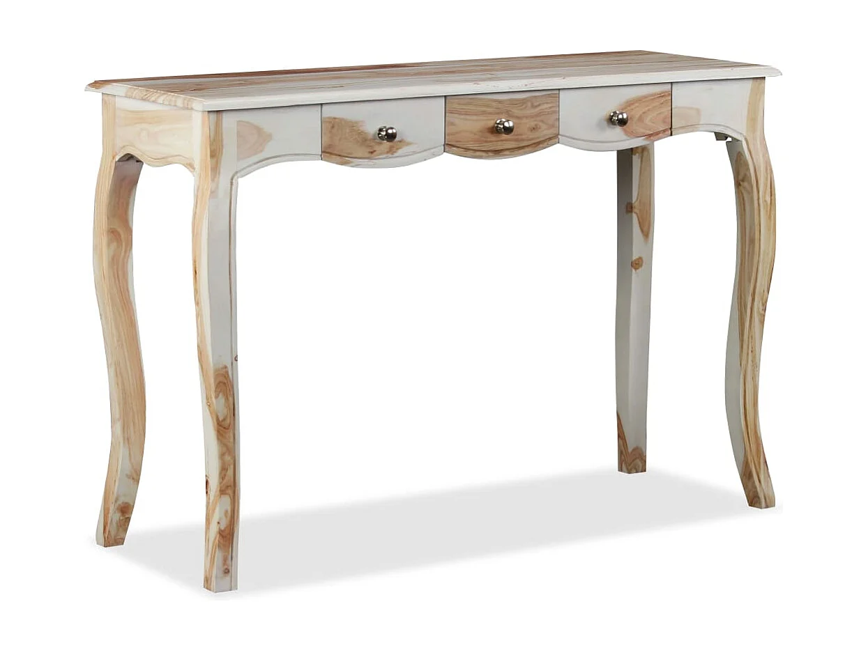 Consoletafel en 3 lades Massief Sheeshamhout 110x40x76 cm