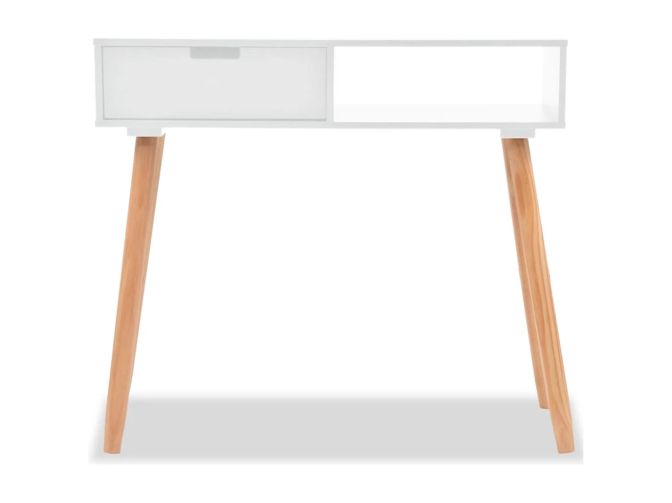 Tavolo consolle Legno di pino massiccio 80 x 30 x 72 cm Bianco