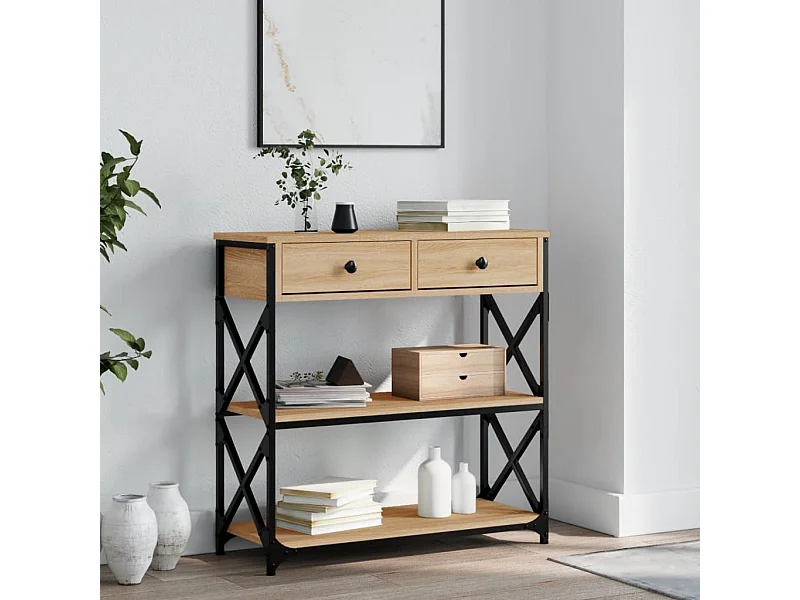 Mesa console de carvalho Sonoma 75x28x75 cm madeira projetada