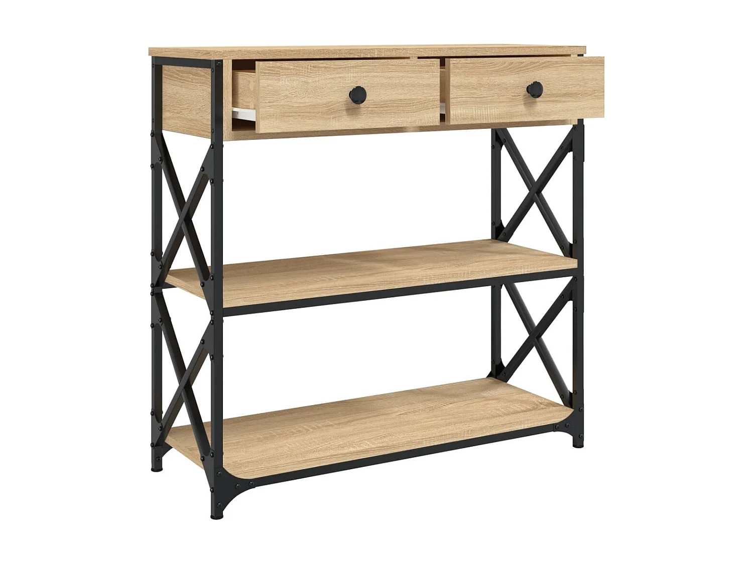 Konsolentisch aus Sonoma-Eiche, 75 x 28 x 75 cm, Holzwerkstoff