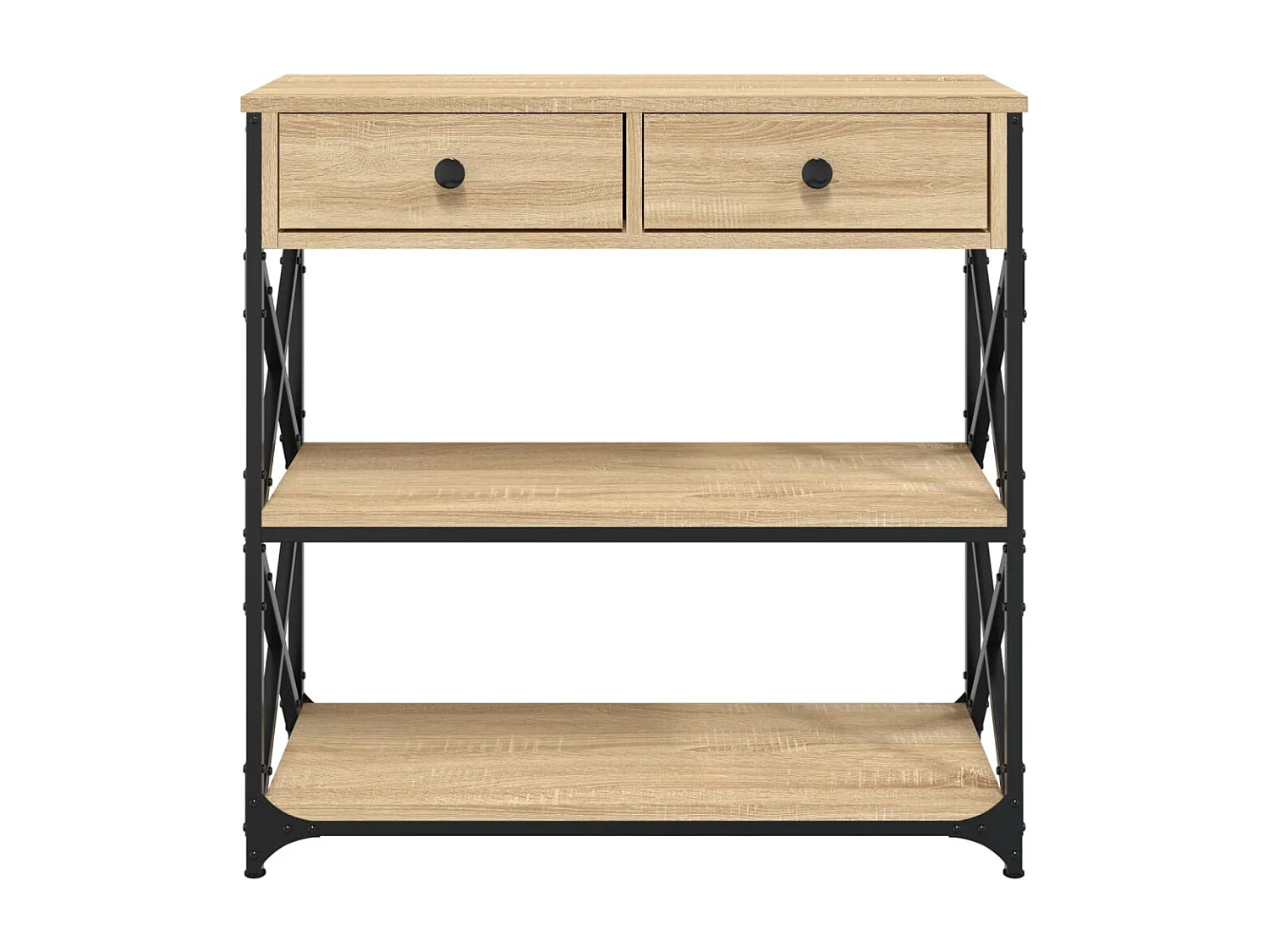 Konsolentisch aus Sonoma-Eiche, 75 x 28 x 75 cm, Holzwerkstoff