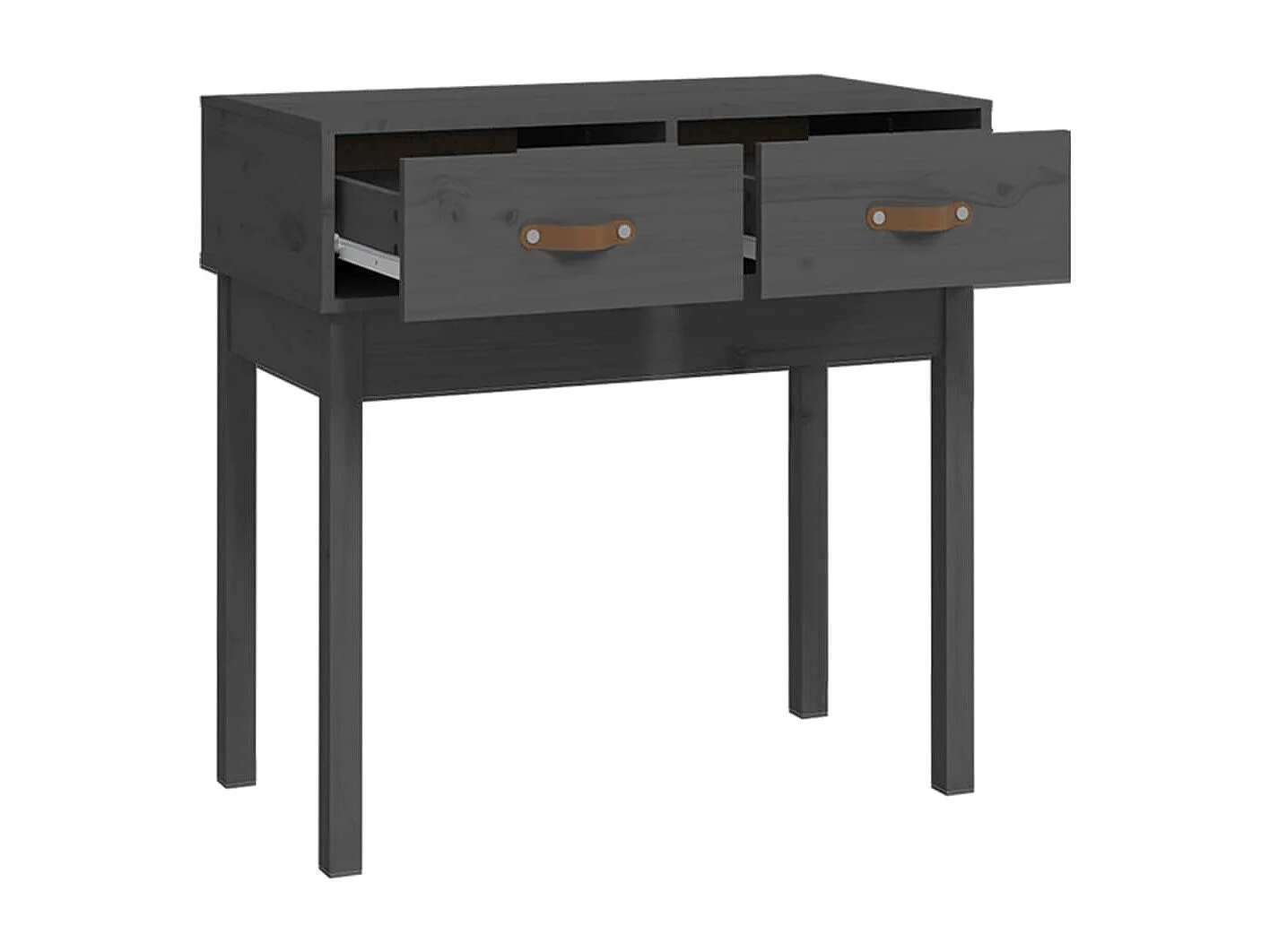 Table console Gris 76,5x40x75 cm Bois massif de pin