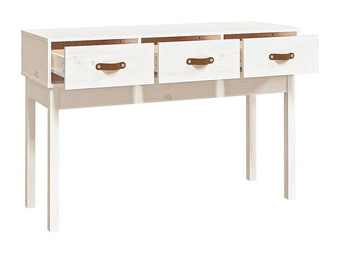 Konsolentisch Weiß 114x40x75 cm Massives Kiefernholz