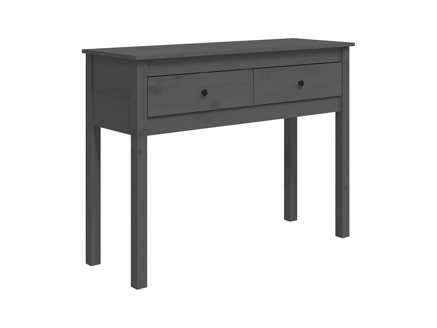 Table console Gris 100x35x75 cm Bois massif de pin