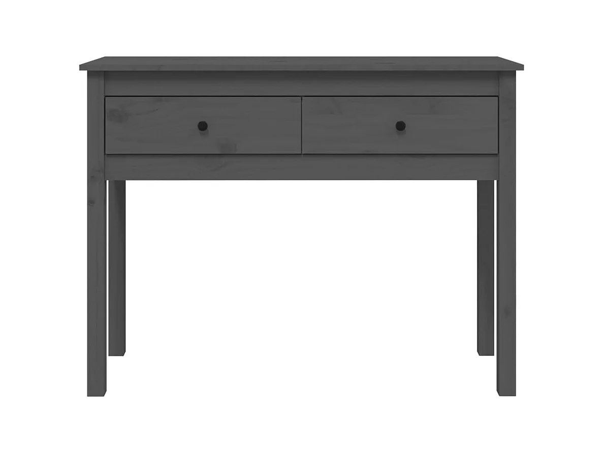 Table console Gris 100x35x75 cm Bois massif de pin