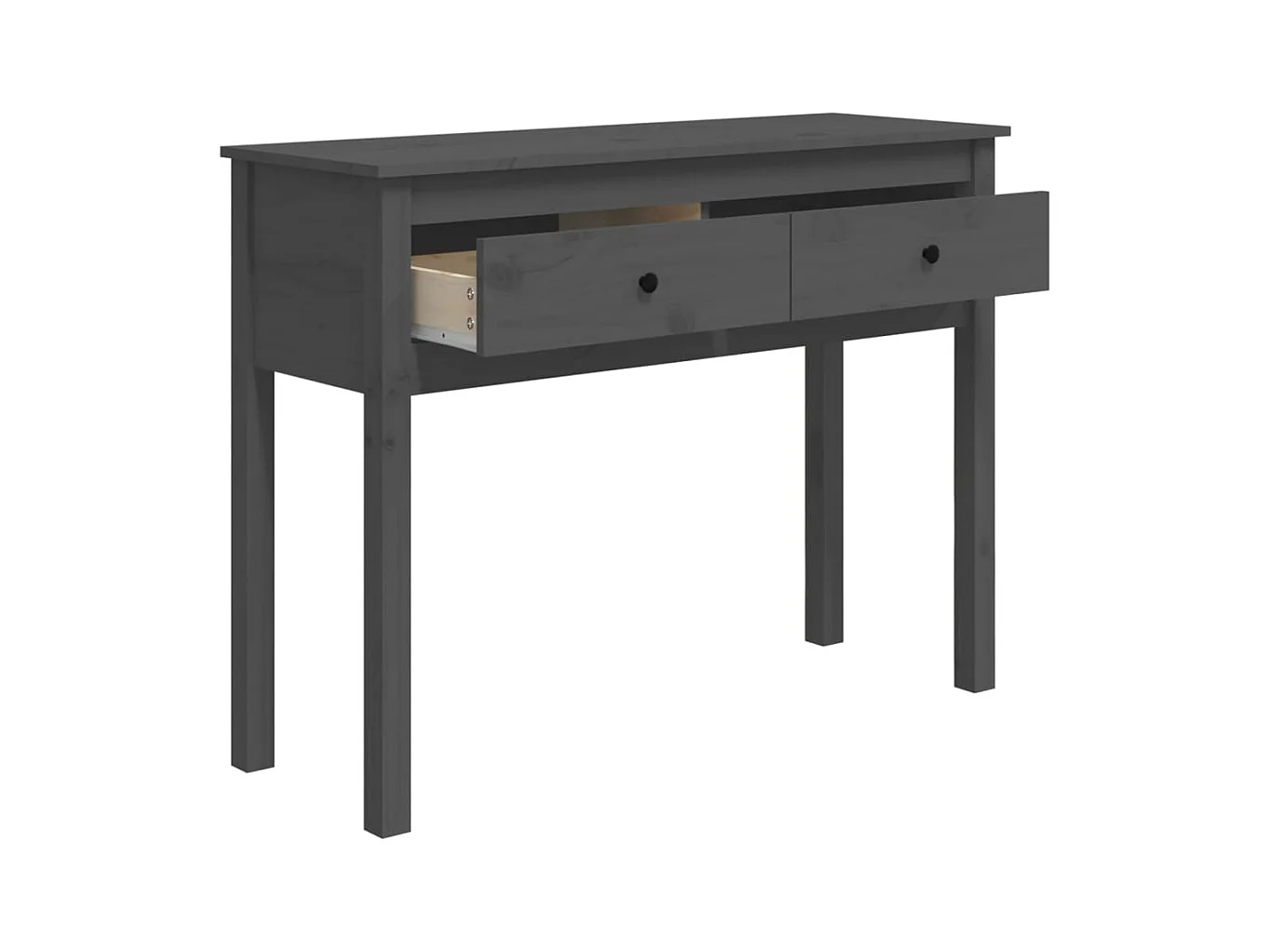 Table console Gris 100x35x75 cm Bois massif de pin