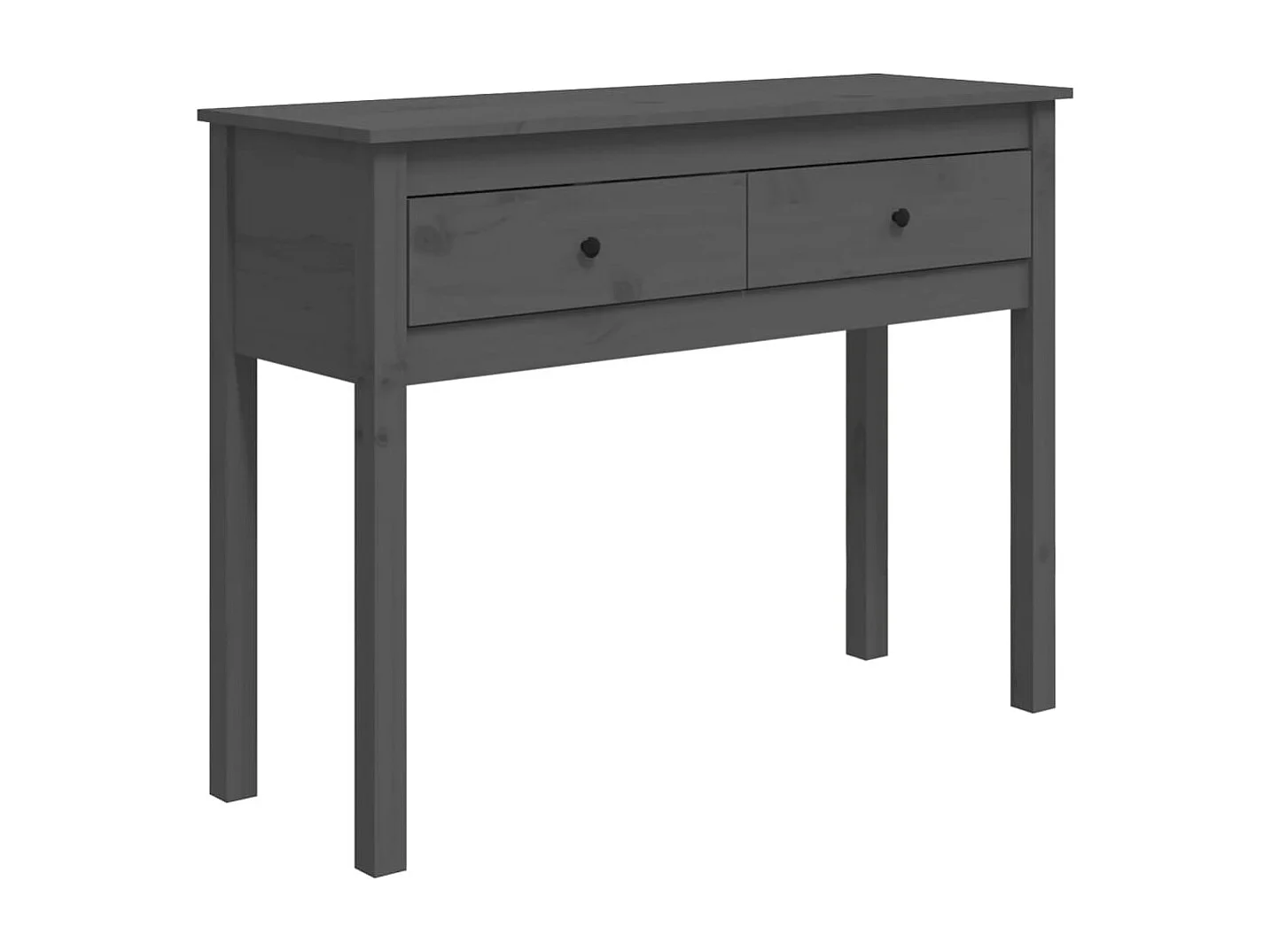 Table console Gris 100x35x75 cm Bois massif de pin