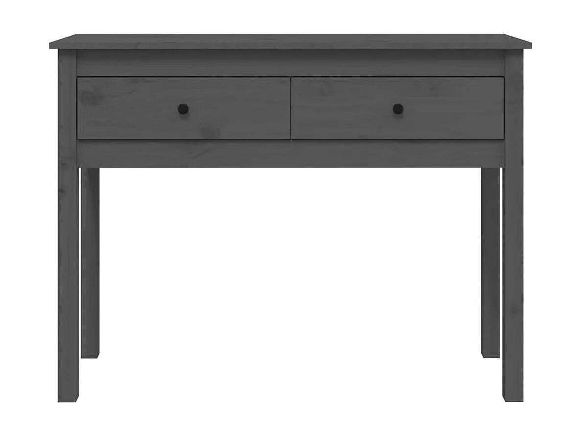 Table console Gris 100x35x75 cm Bois massif de pin