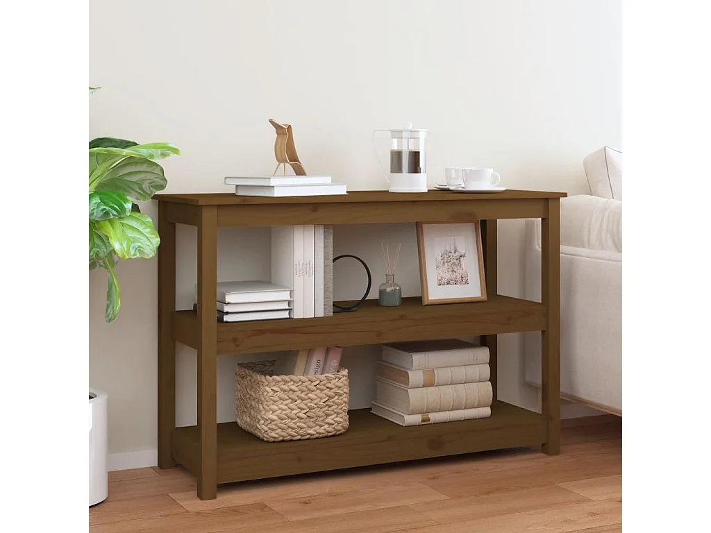Consoletafel Honingbruin 110x40x74 cm Massief grenenhout