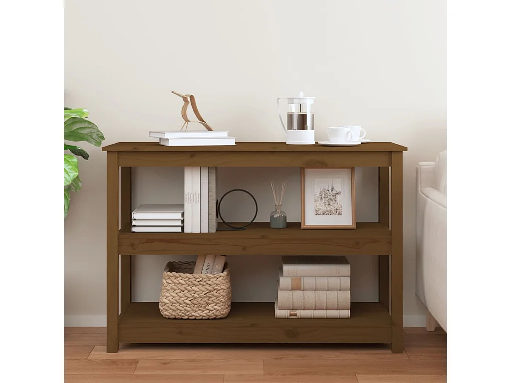 Consoletafel Honingbruin 110x40x74 cm Massief grenenhout