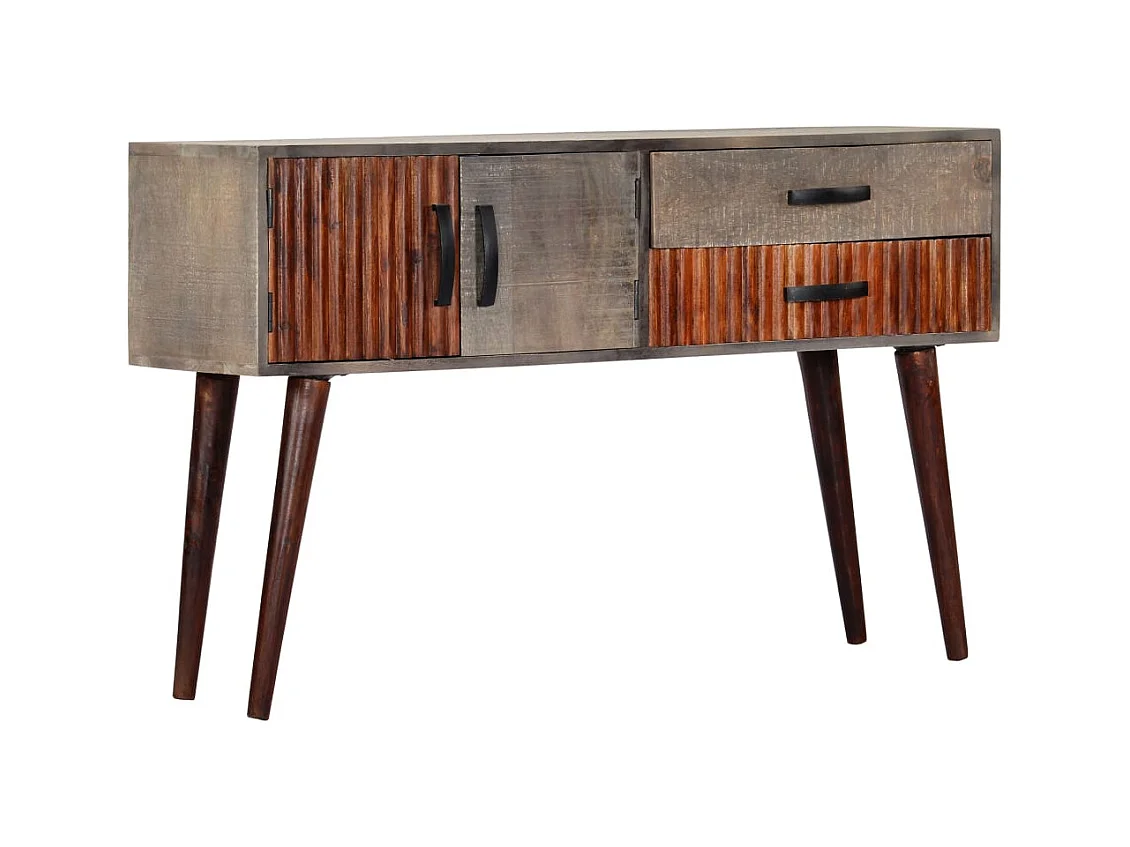 Table console Gris 120x35x75 cm Bois de manguier massif brut