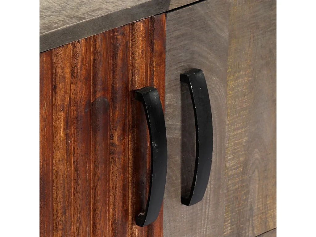 Consolle Grigia 120x35x75 cm Legno massello di mango grezzo