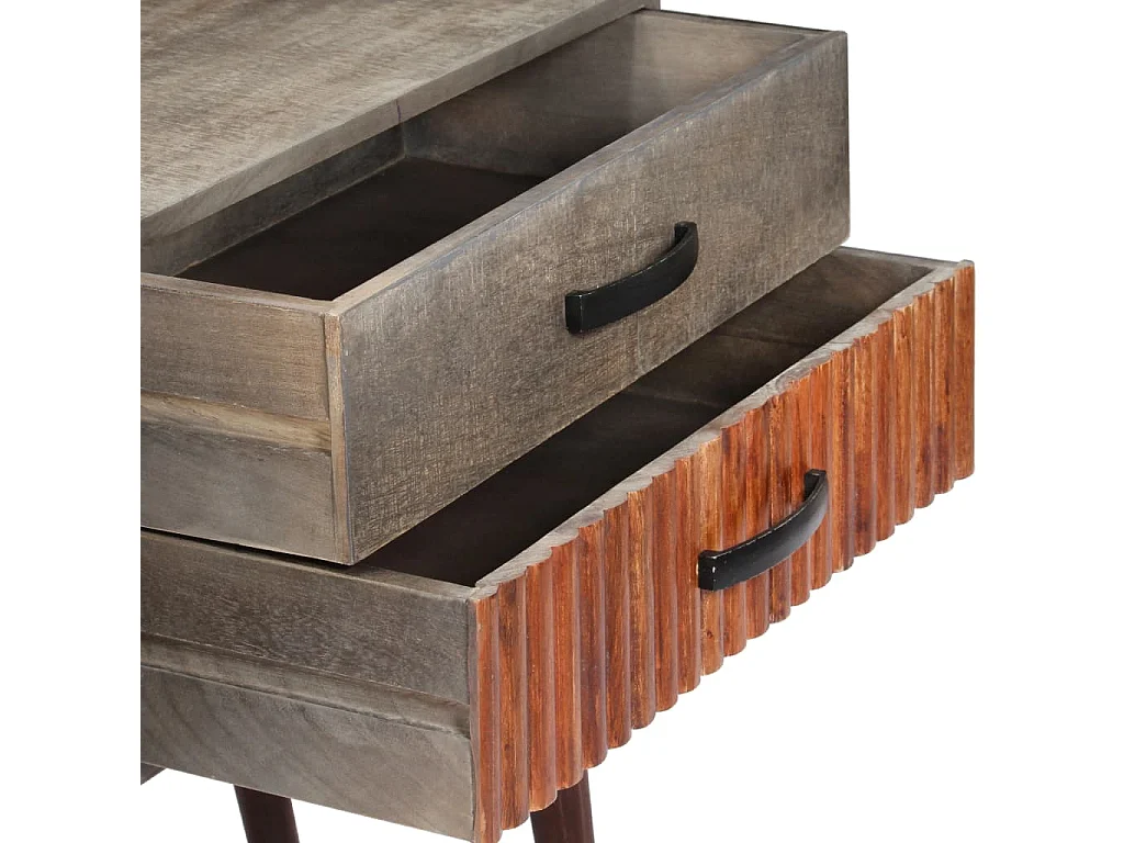 Consolle Grigia 120x35x75 cm Legno massello di mango grezzo