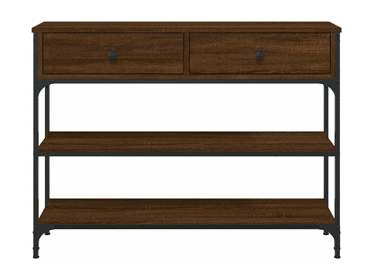 Konsolentisch aus brauner Eiche, 100 x 25 x 75 cm, Holzwerkstoff