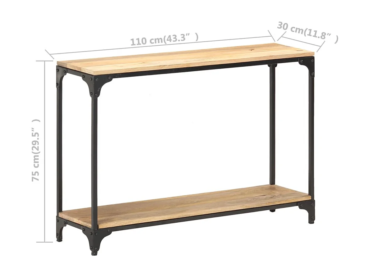 Consoletafel 110x30x75 cm Massief mangohout