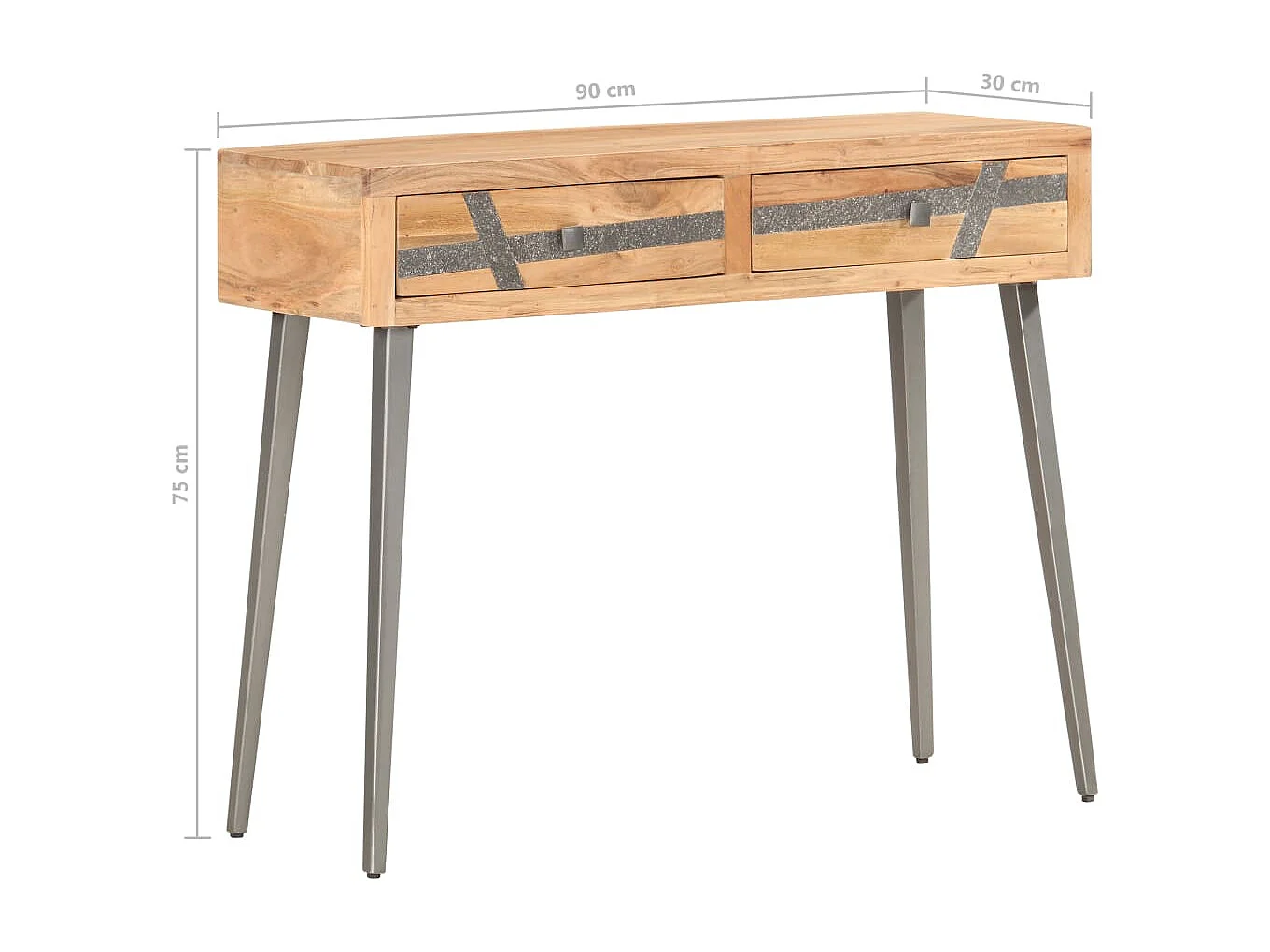 Table console 90 x 30 x 75 cm Bois d'acacia massif