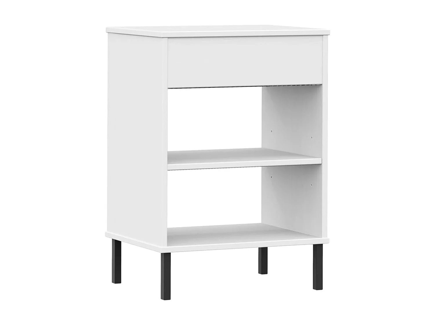 Mueble consola con patas de metal Blanco Madera de pino maciza OSLO