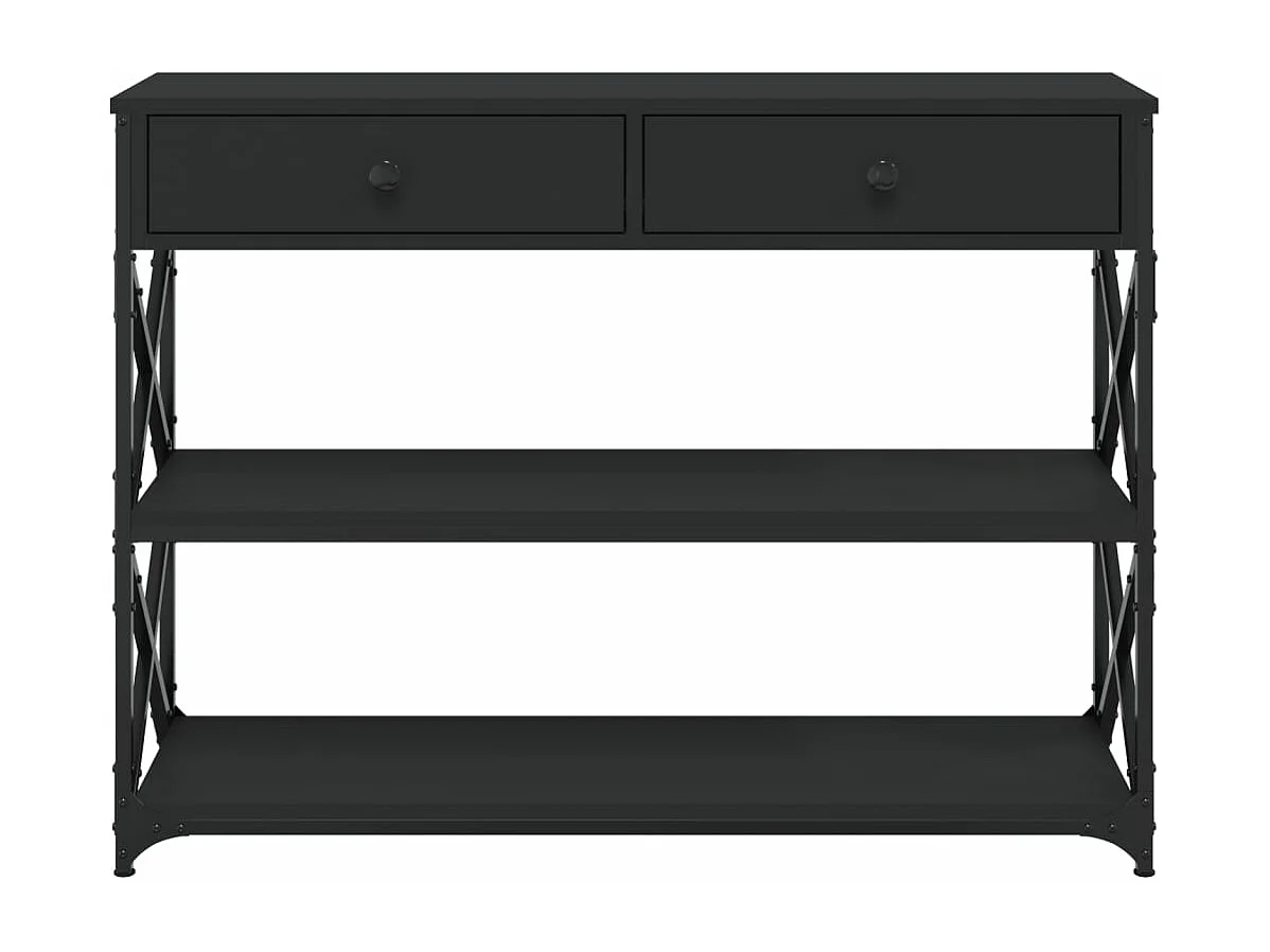 Zwarte consoletafel 100x28x75 cm samengesteld hout