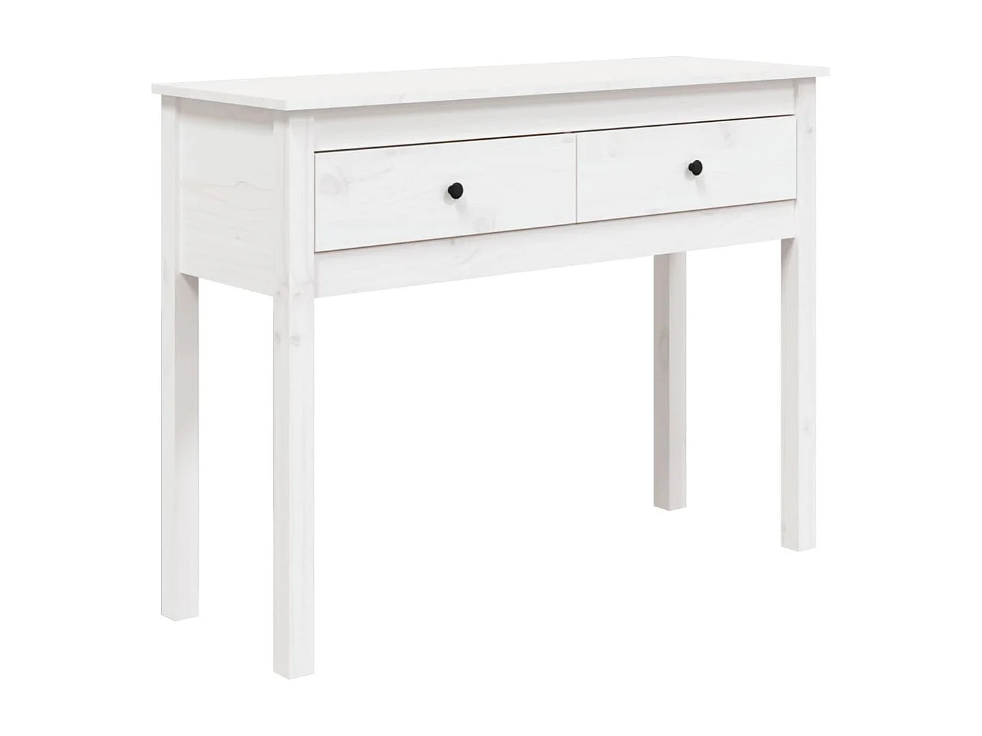 Mesa consola Blanca 100x35x75 cm Madera maciza de pino