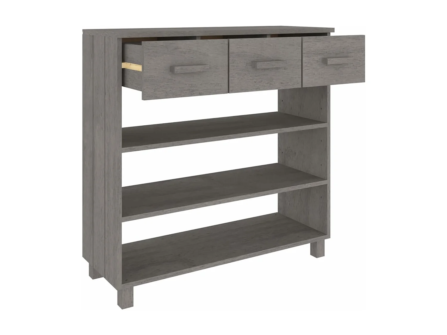 Table console HAMAR Gris clair 90x35x90 cm Bois massif de pin