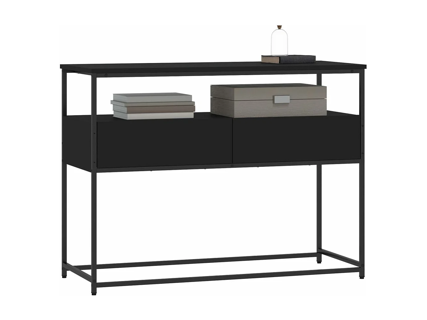 Table console noir 100x40x75 cm bois d'ingénierie