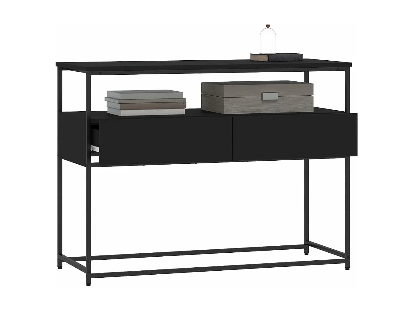 Table console noir 100x40x75 cm bois d'ingénierie