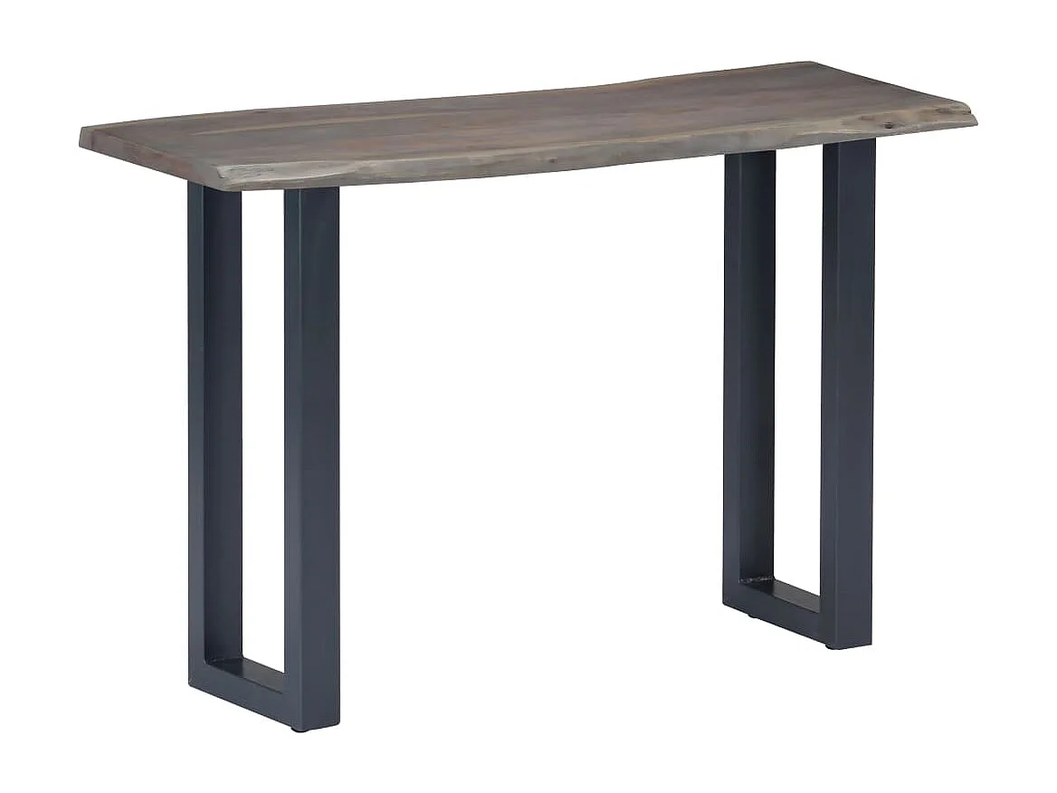 Consoletafel Grijs 115 x 35 x 76 cm Massief acaciahout en ijzer