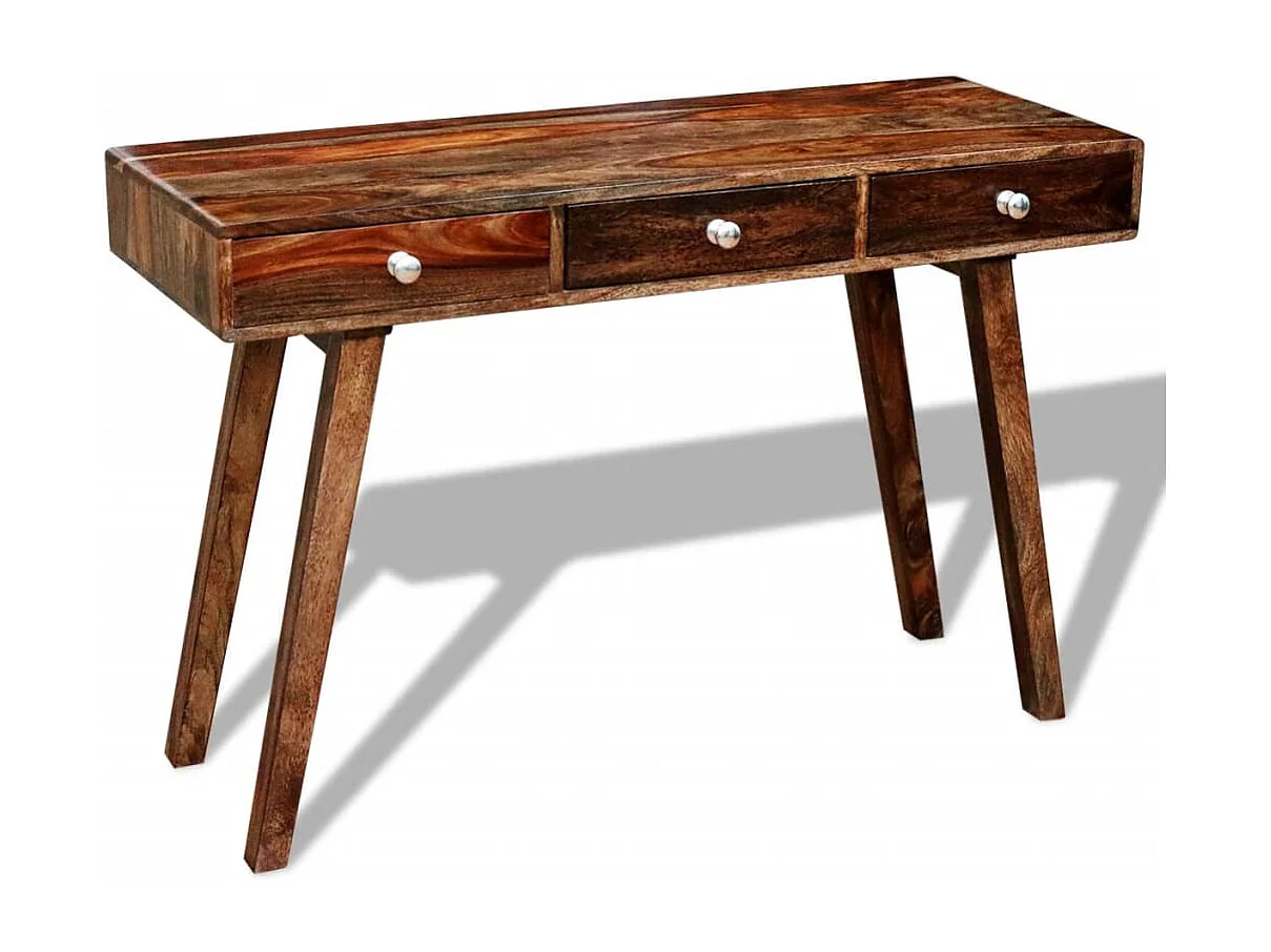 Mesa consola con 3 cajones 76 cm Madera maciza de sheesham