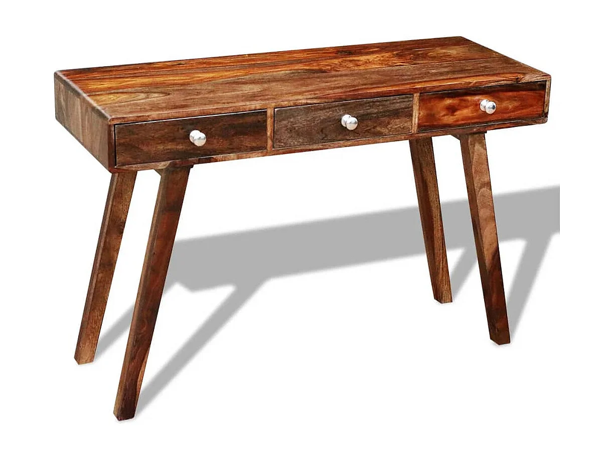Mesa consola con 3 cajones 76 cm Madera maciza de sheesham