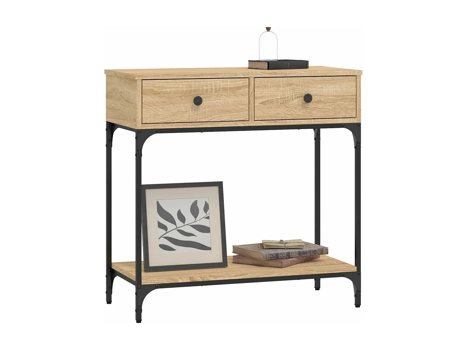 Konsolentisch aus Sonoma-Eiche, 75 x 34,5 x 75 cm, Holzwerkstoff