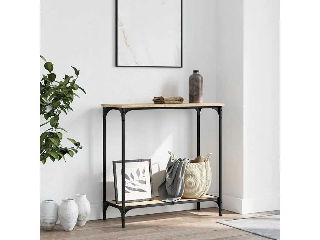 Sonoma eiken consoletafel 75x30,5x75 cm samengesteld hout